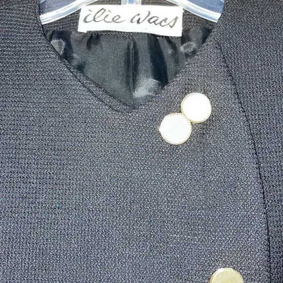 Ilie Wacs Vintage Black Suit Blazer Jacket Size 6 - Picture 3 of 8